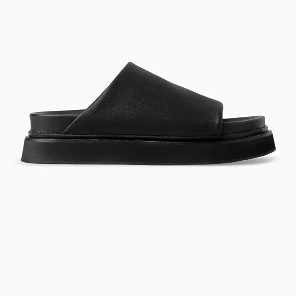 LEATHER PLATFORM SLIDES - Picture 6 of 12